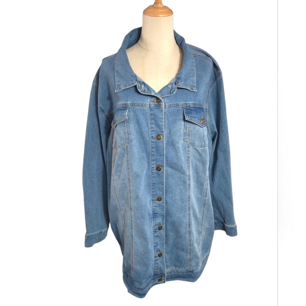Woman Within Denim Blue Women's Jacket Plus Size